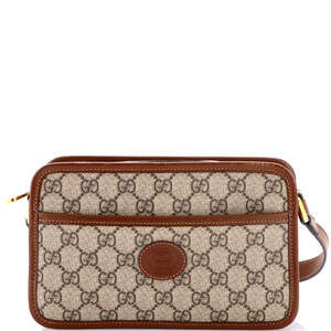 Gucci Mini Interlocking G Patch Camera Bag GG Coated Canvas